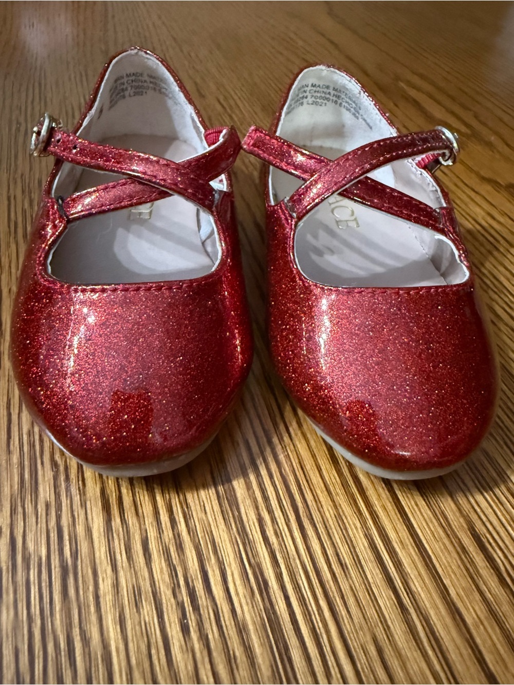 Kids Red Glitter Mary Jane Shoes